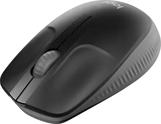 Front. Logitech - M190 Wireless Optical Ambidextrous Mouse - Charcoal.