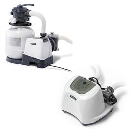 Intex - 2100 GPH Pool Sand Filter Pump with Krystal Clear Saltwater System