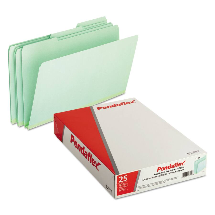 Tops Business Forms Pressboard Expanding File Folders, 1/3 Cut Tabs ...