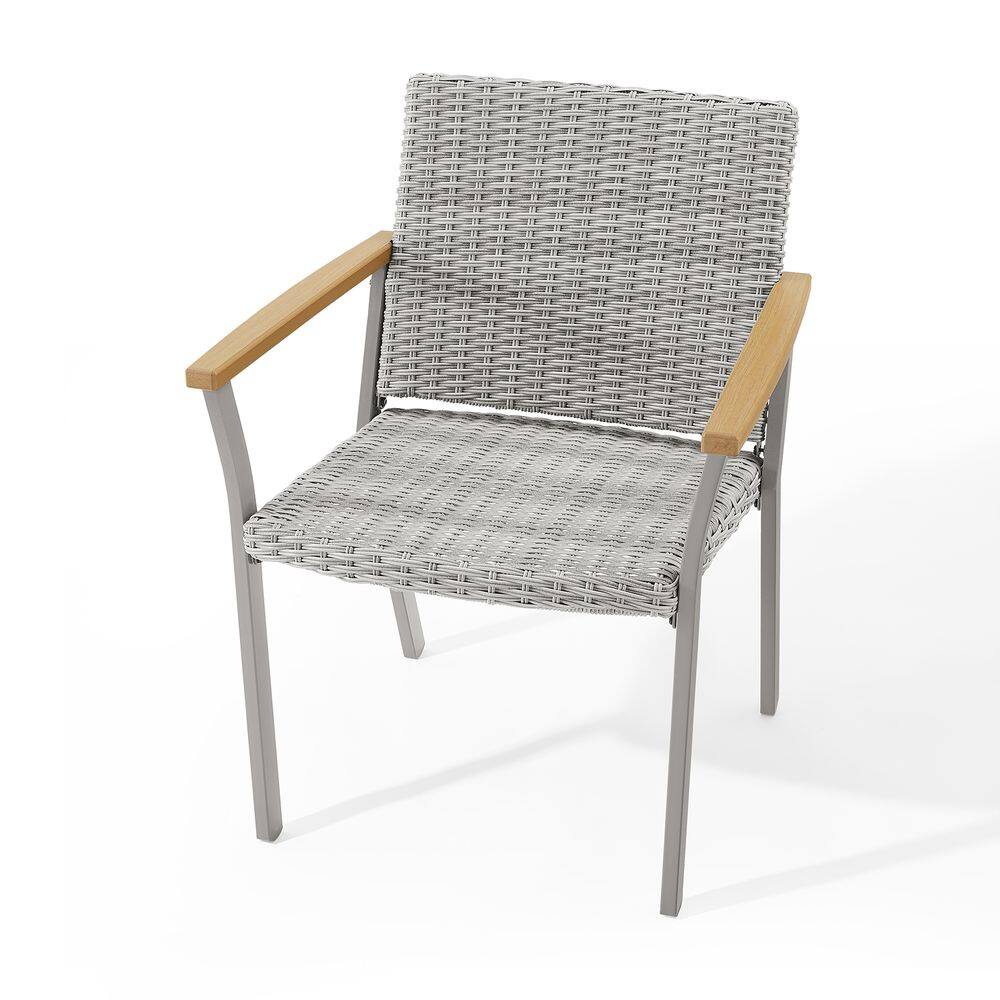 Angle. Songmics Home - Sencillo Collection - Dining Chair with Faux Wood Armrests - Gray.