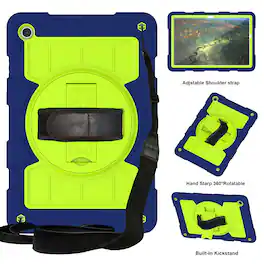 Dteck - Heavy Duty Rugged Case for Samsung Galaxy Tab A9+ (A9 Plus) 11-inch 2023,Shockproof Kickstand Cover with Shoulder Strap - H