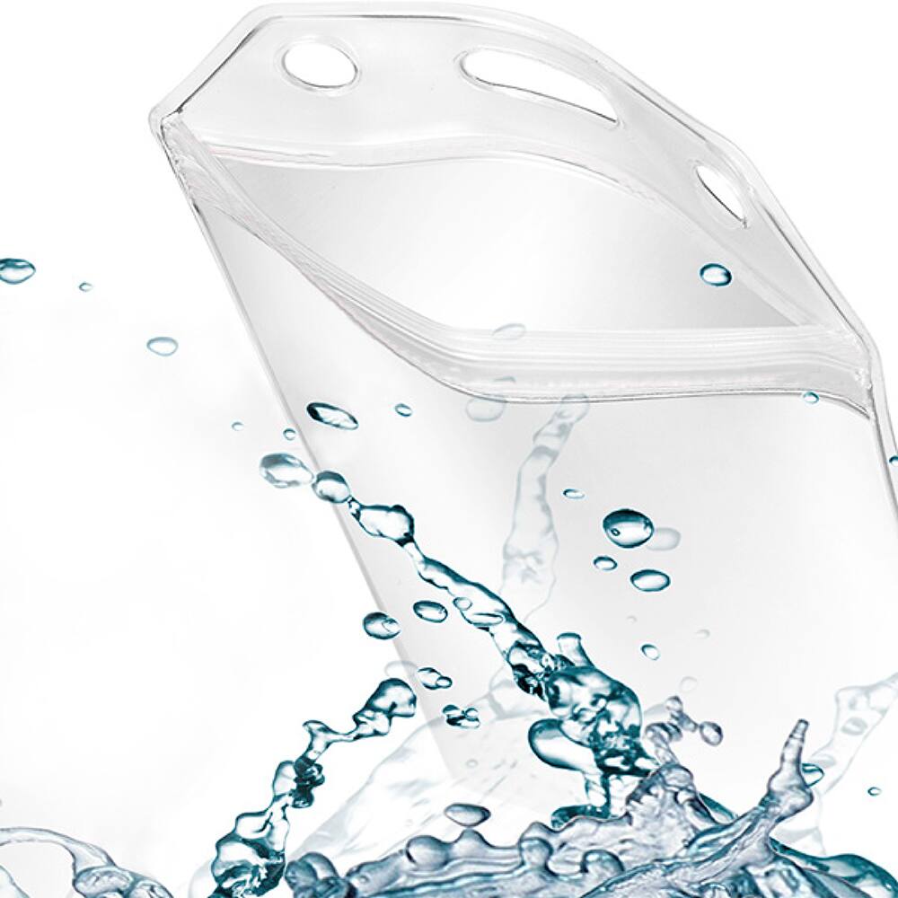 Angle. GreatShield - 2 Pack Cruise Essentials Lanyard with Waterproof ID Badge Holders for Cruise Ship Cards, Cruise lanyards, Blue - Clear.