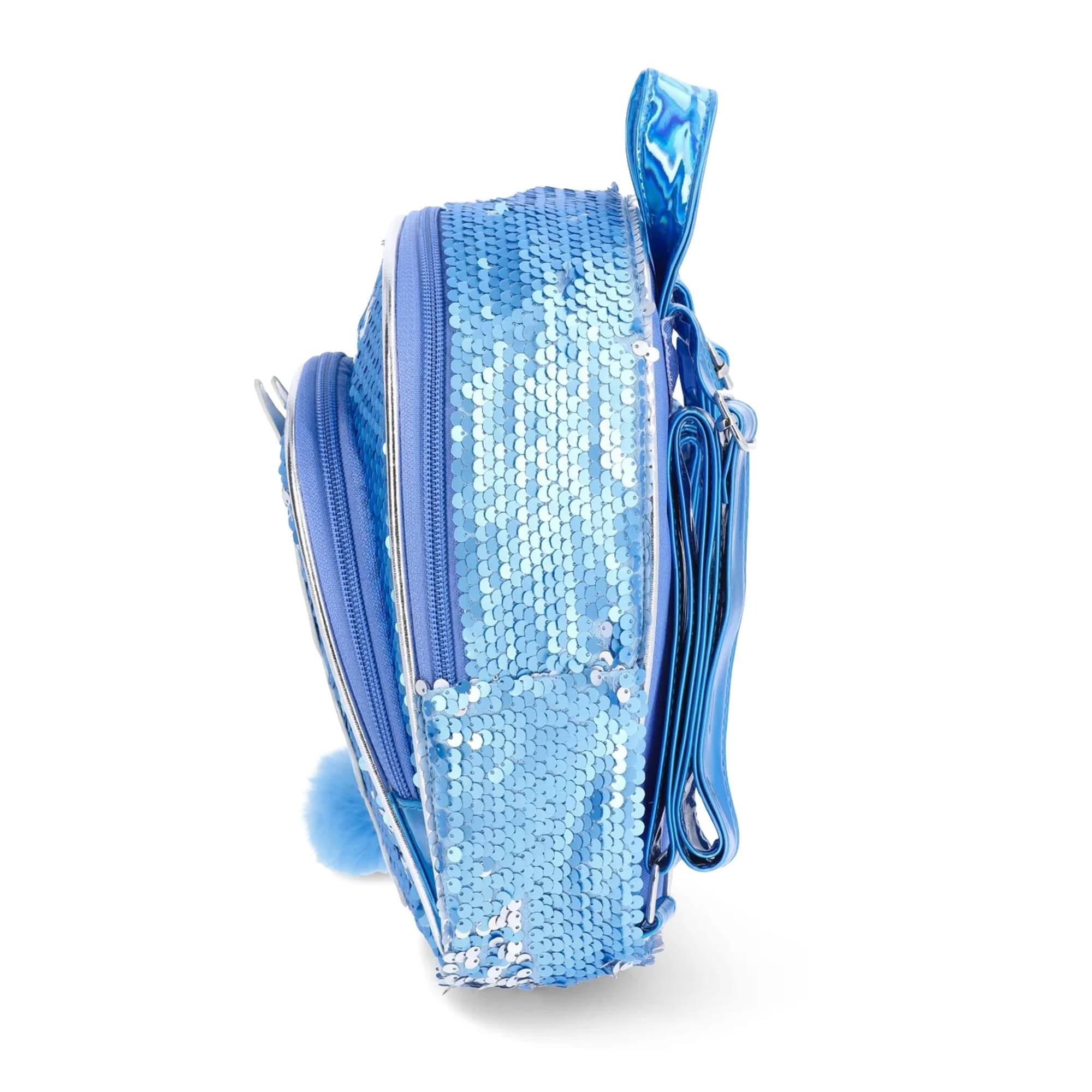 Alt View 1. Accessory Innovations Company - Bluey 11 Inch Sequined Backpack - Blue.
