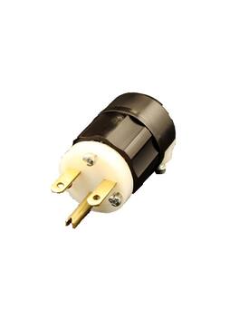 Leviton - Industrial Nylon Ground/Straight Blade Plug 6-15P 18-10 AWG 2 Pole 3 Wire - Black|White