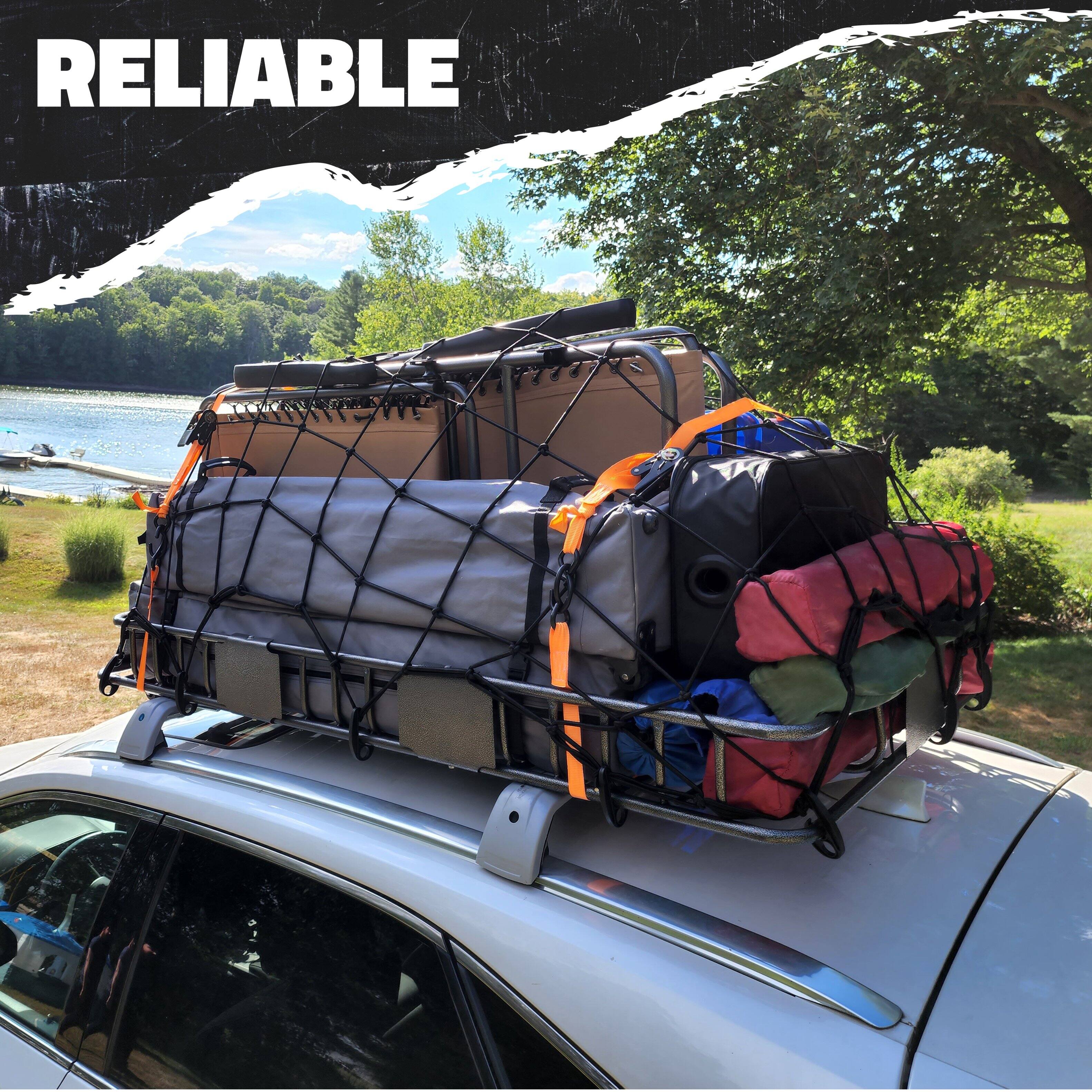 Alt View 2. Mockins - 39 in. x 36 in. Black Bungee Cord Cargo Net (Stretches to 80 in. x 75 in.).