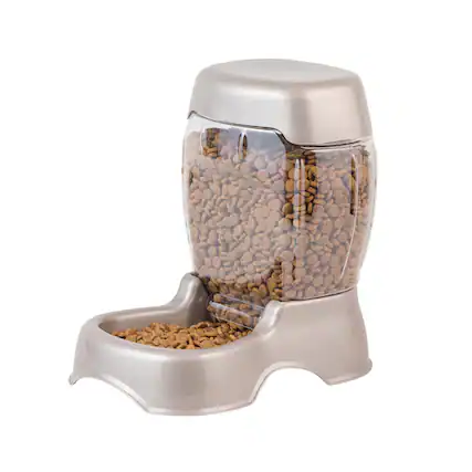 Front. Petmate - Petmate Pearl Tan Cafe PVC 3 lb Pet Gravity Feeder For All Pets - Pearl Tan.