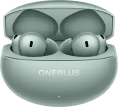Front. OnePlus - Buds 4 True Wireless Earbuds – Noise Cancelling, Long Battery Life, Smart Controls - Zen Green.