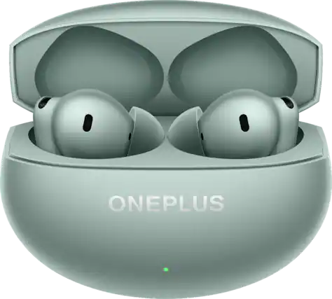 Front. OnePlus - Buds 4 True Wireless Earbuds – Noise Cancelling, Long Battery Life, Smart Controls - Zen Green.