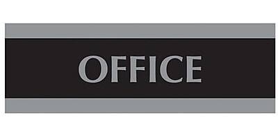 U.S. Stamp - Century Series Office Signs, "Office", 9"x1/2"x3" - Silver/Black