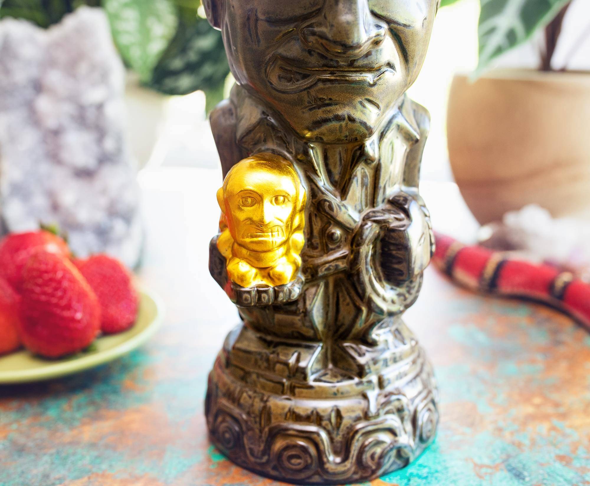 Alt View 5. ThinkGeek - Geeki Tikis Indiana Jones With Fertility Idol Ceramic Mug | Toynk Exclusive - Brown.