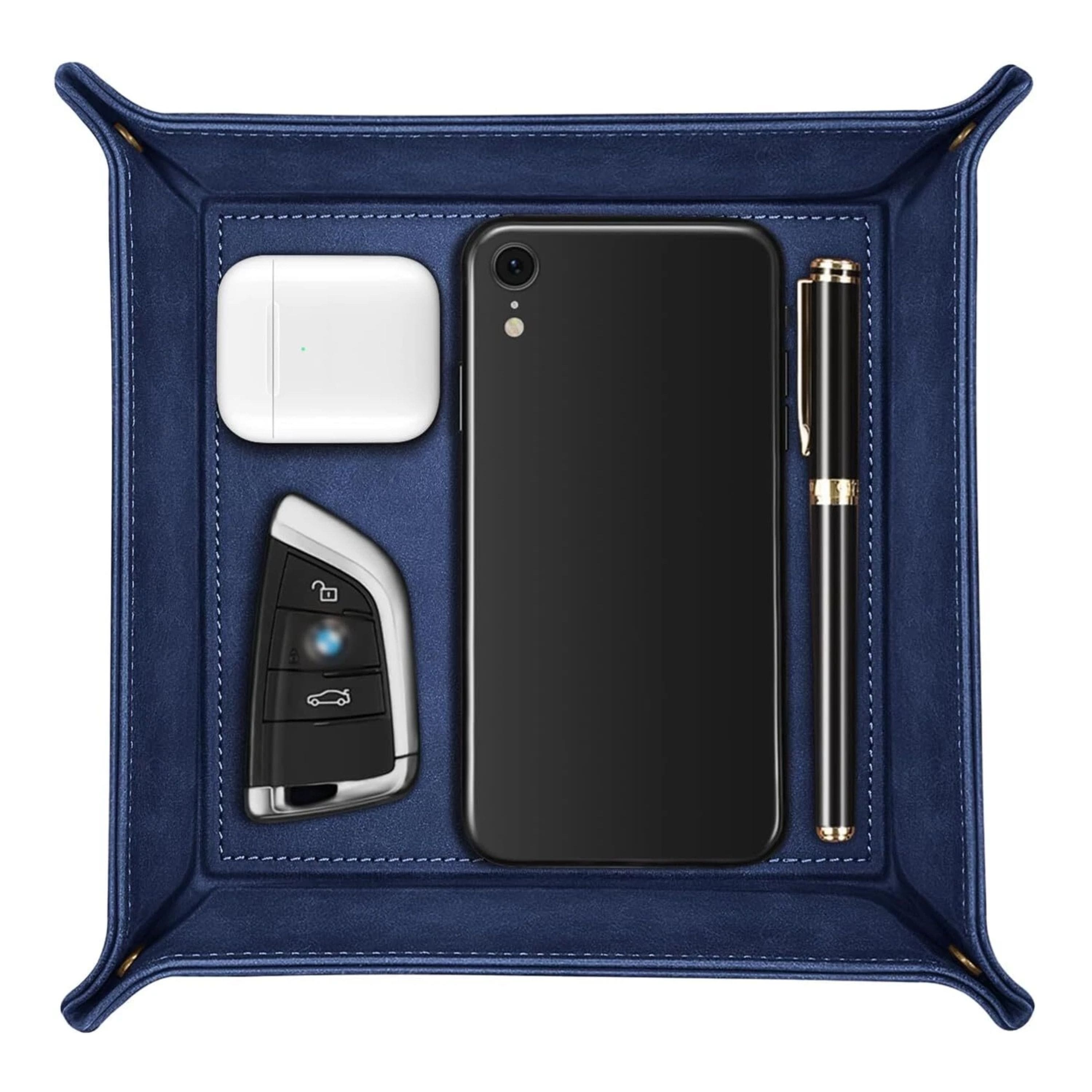 Kitcheniva - Vanity Tray Bedside Caddy Holder Desktop Storage Organizer Dark Blue