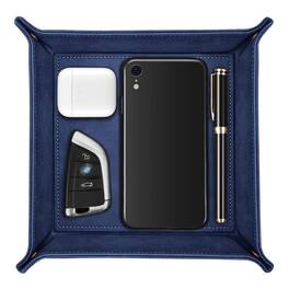 Kitcheniva - Vanity Tray Bedside Caddy Holder Desktop Storage Organizer Dark Blue