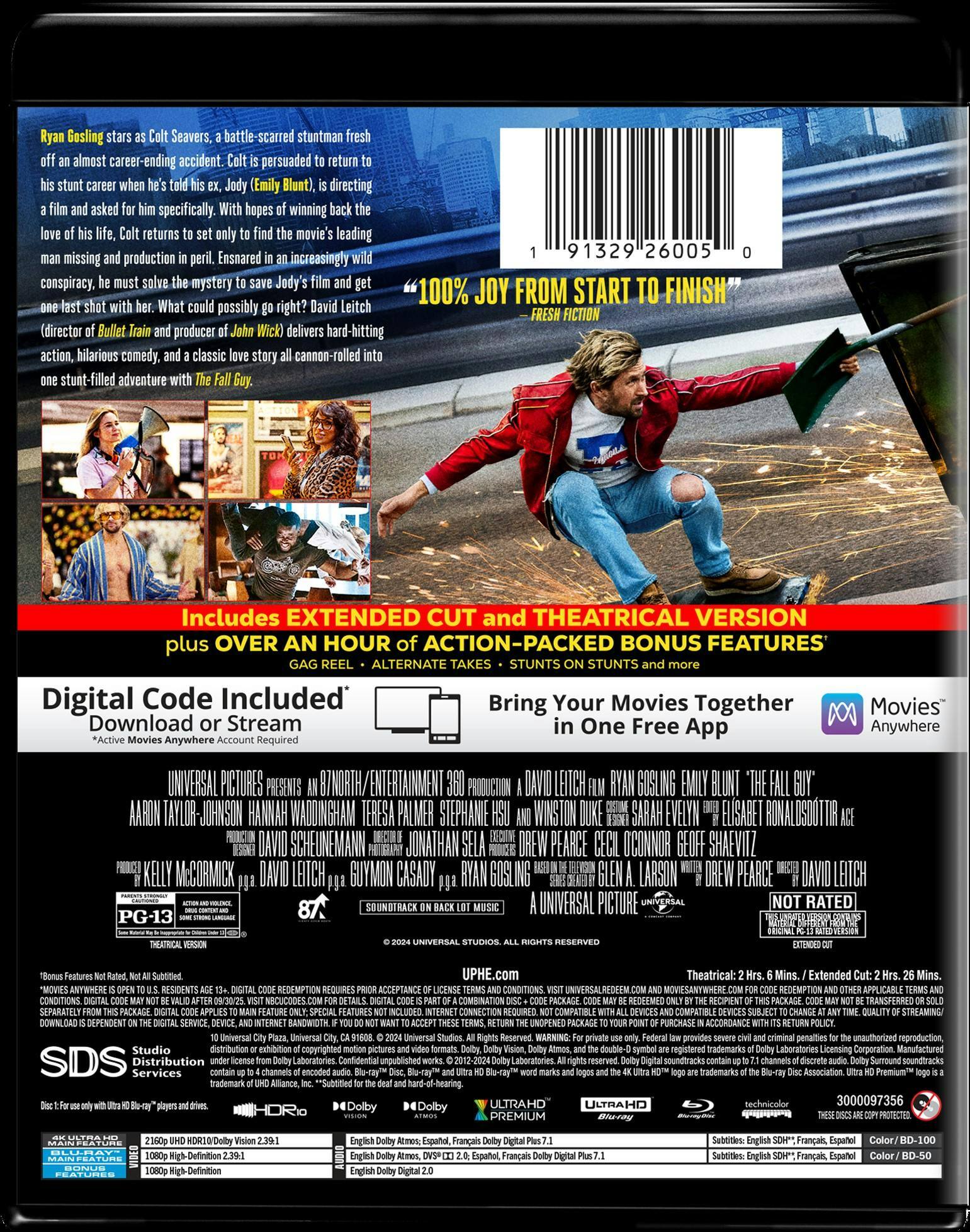 Back. The Fall Guy   - 4K Blu-Ray.