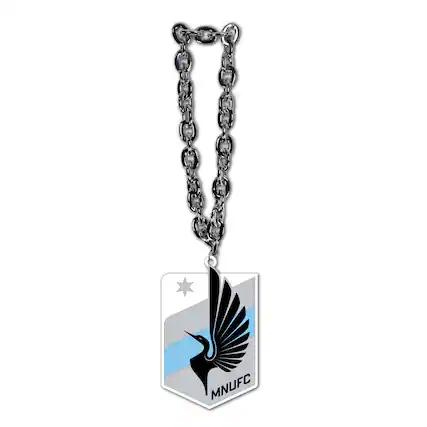 Front. MOJO - Minnesota United FC Team Logo Fan Chain Necklace - Gray.