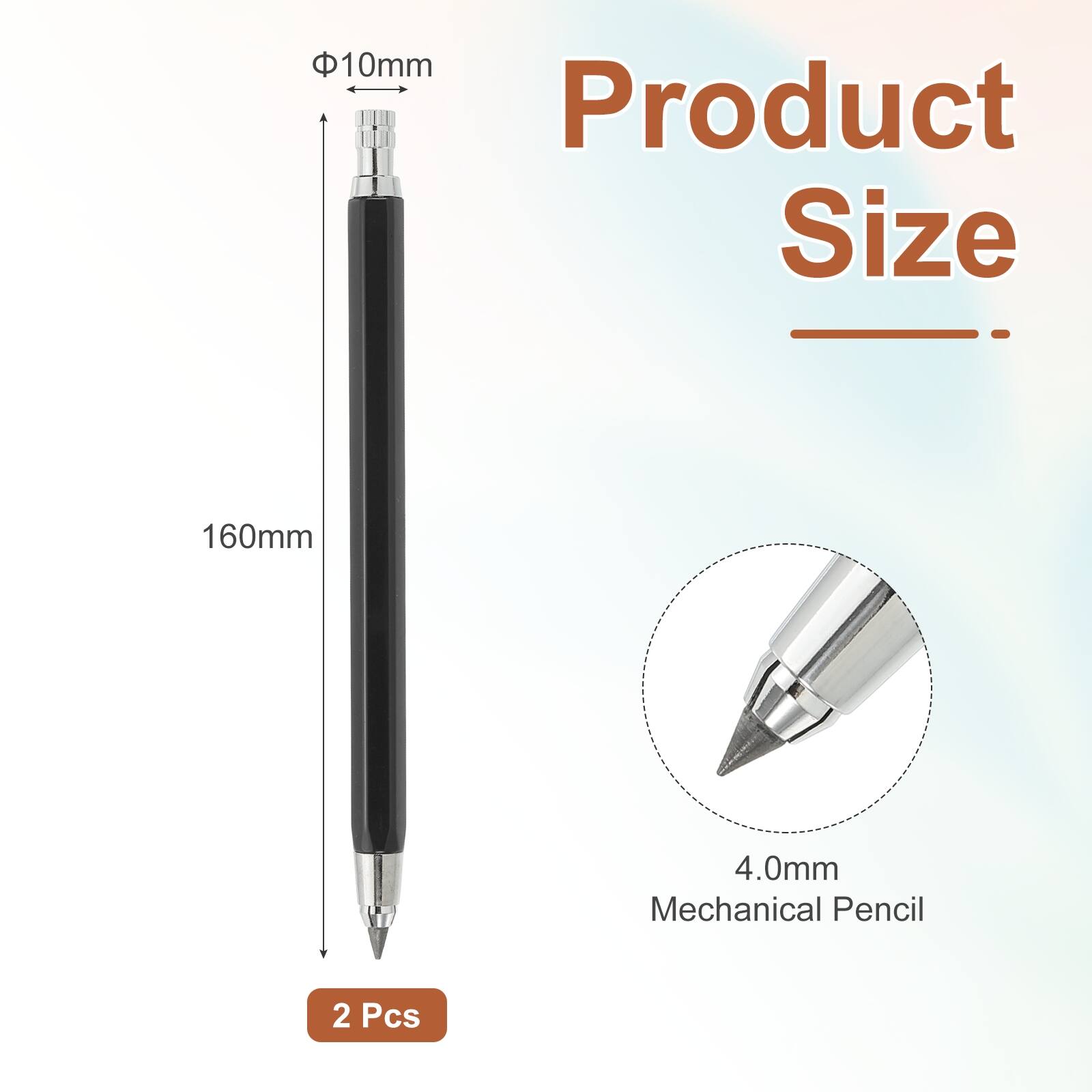 10mm Product Size 160mm 4.0mm Mechanical Pencil 2 Pcs