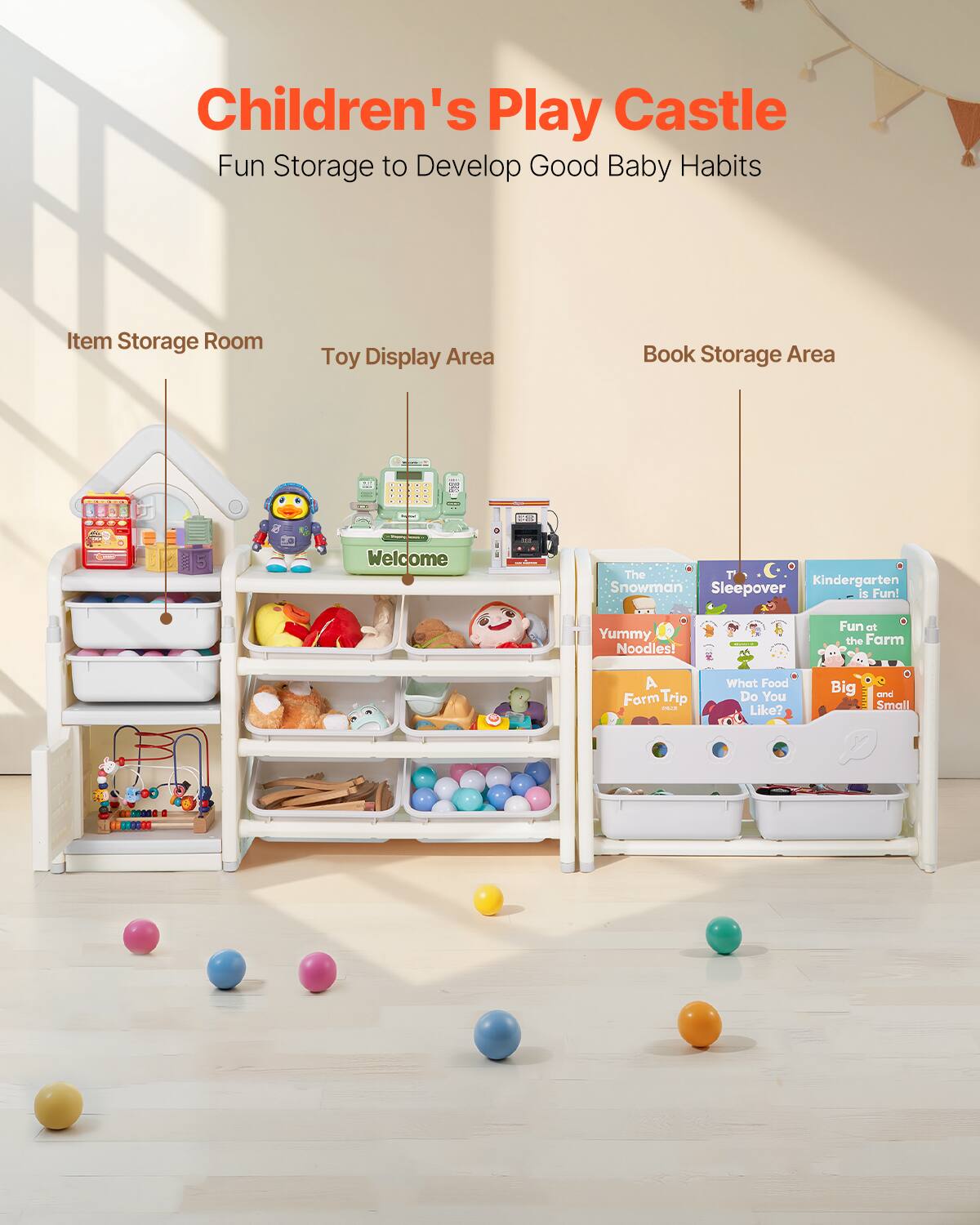 Children's Play Castle: Fun Storage to Develop Good Baby Habits

Item Storage Room
Toy Display Area
Book Storage Area

Welcome! The Snowman Kindergarten is Fun!
Yummy Noodles! Fun at the Farm
A Form Trip -- What Food Do You Like?
Big and Small