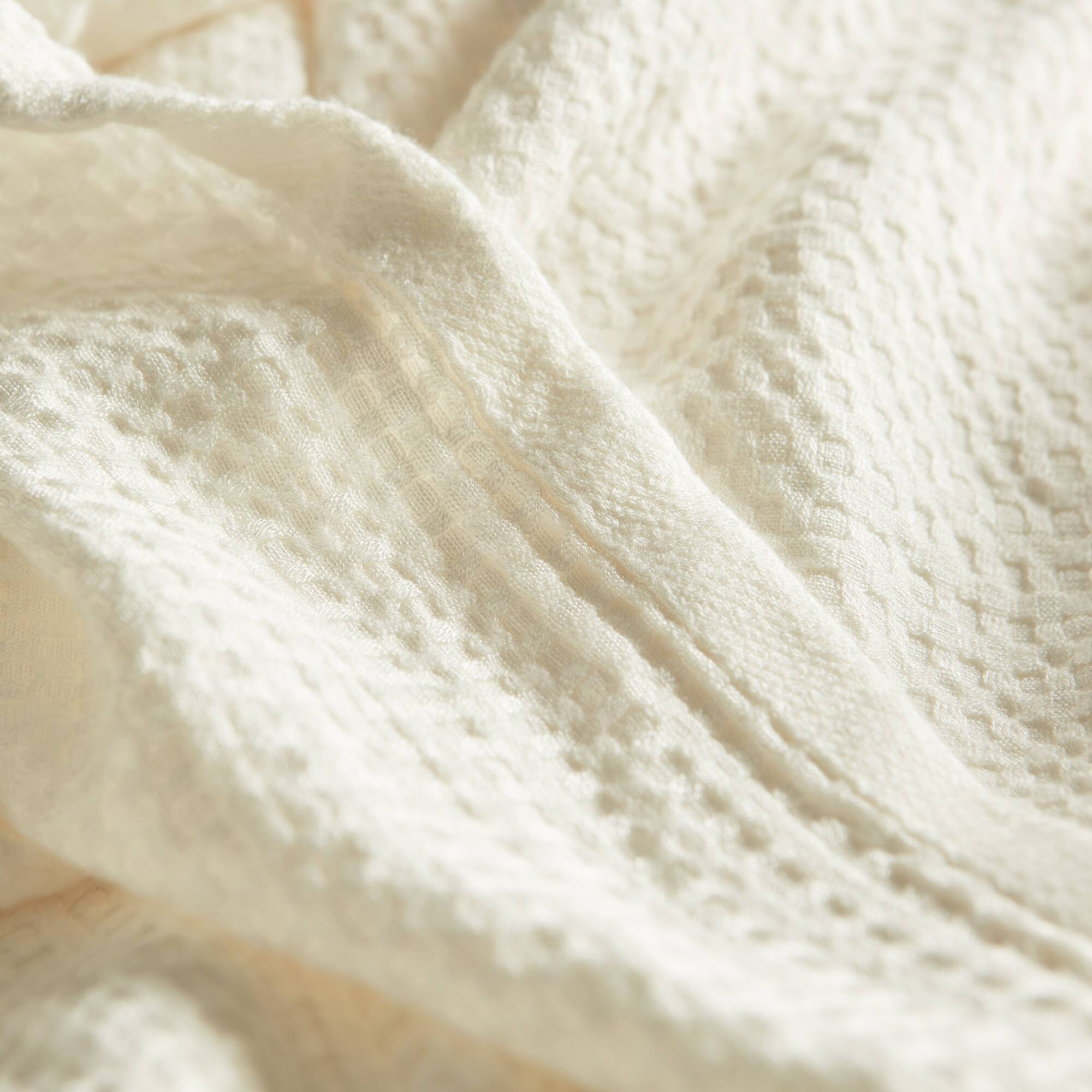 Alt View 1. Peace Nest - Peace Nest Ultra Soft Waffle Weave Knit Throw Blanket, White, 60" x 80" - White.