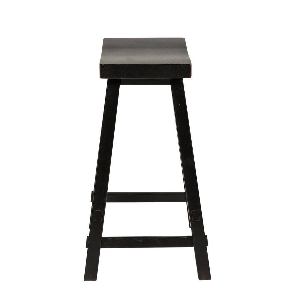 Front. Liberty Furniture Industries - Creations 24 Inch Sawhorse Counter Stool - Black (RTA) in Various - Brown.