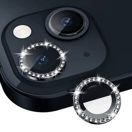 Reiko - Diamond Tempered Glass Camera Lens Protector for iPhone 14 / 14 Plus, Screen Cover Shield - Black