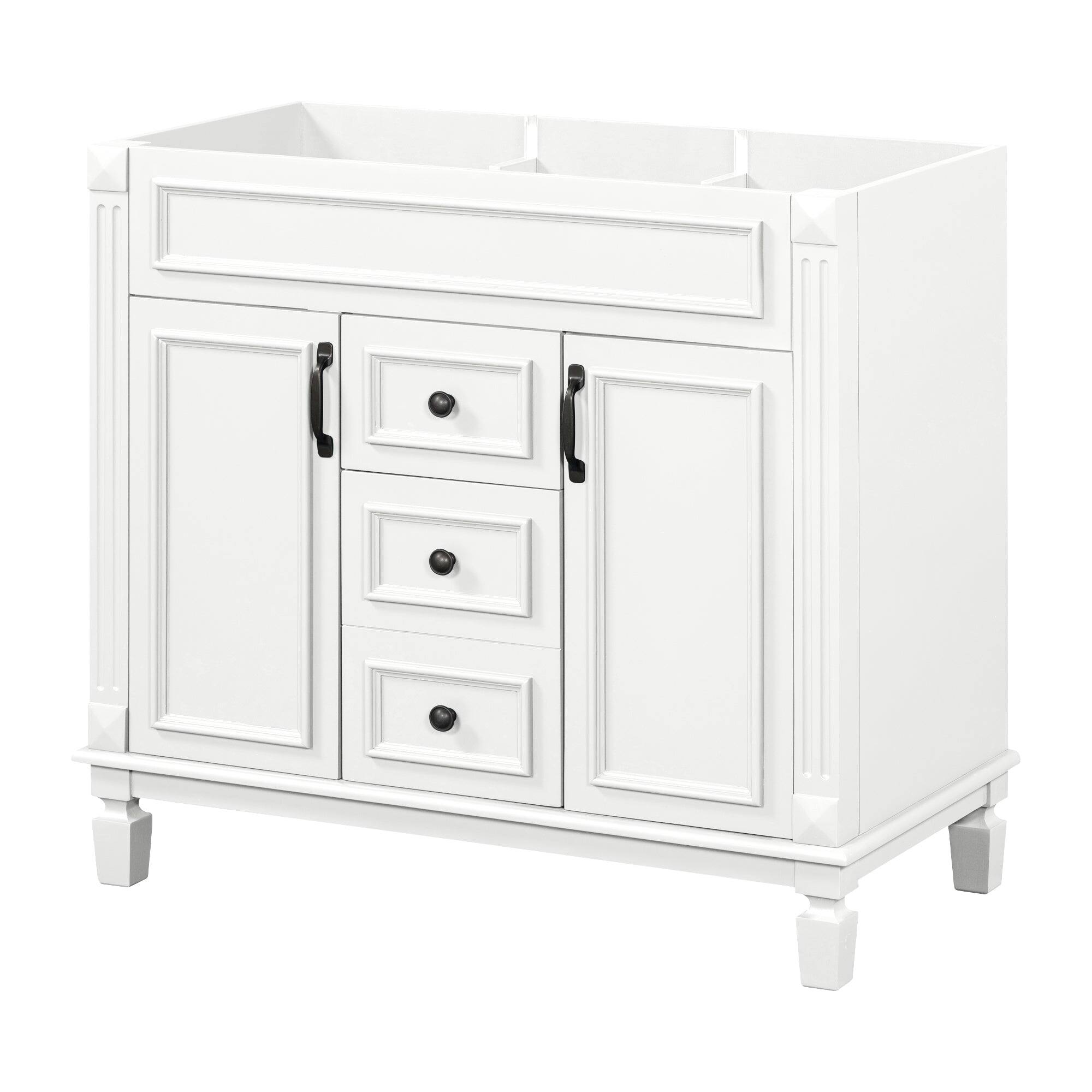 Alt View 8. Boyel Living - 36 Inch Modern Bathroom Vanity Cabinet Only Soft Closing Doors Drawers White - White.