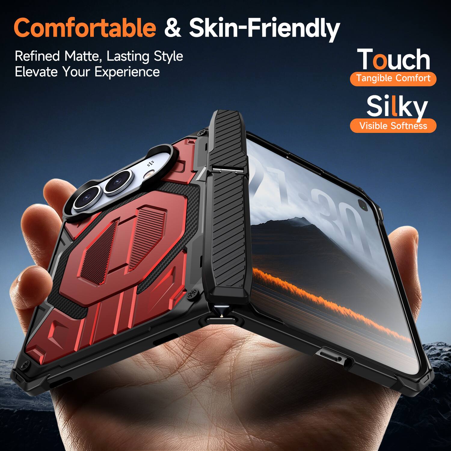 Comfortable & Skin-Friendly  
Refined Matte, Lasting Style  
Elevate Your Experience  

Touch  
Tangible Comfort  

Silky  
Visible Softness