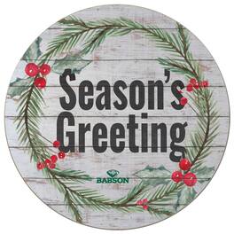 Jardine - Babson Beavers 20'' x 20'' Season's Greetings Circle - White