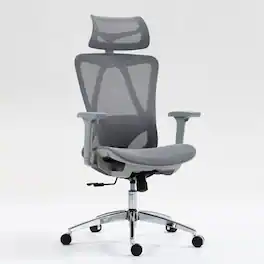 Boyel Living - High Back Ergonomic Mesh Office Chair Grey - Gray