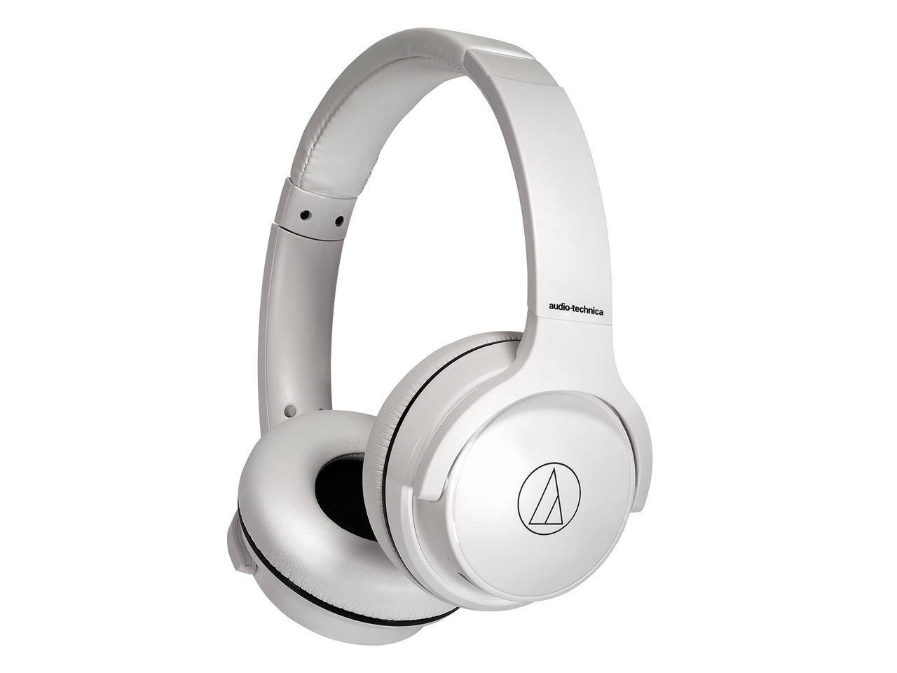 Alt View 1. Audio-Technica - ATH-S220BT Wireless On-Ear Headphones (White) - White.