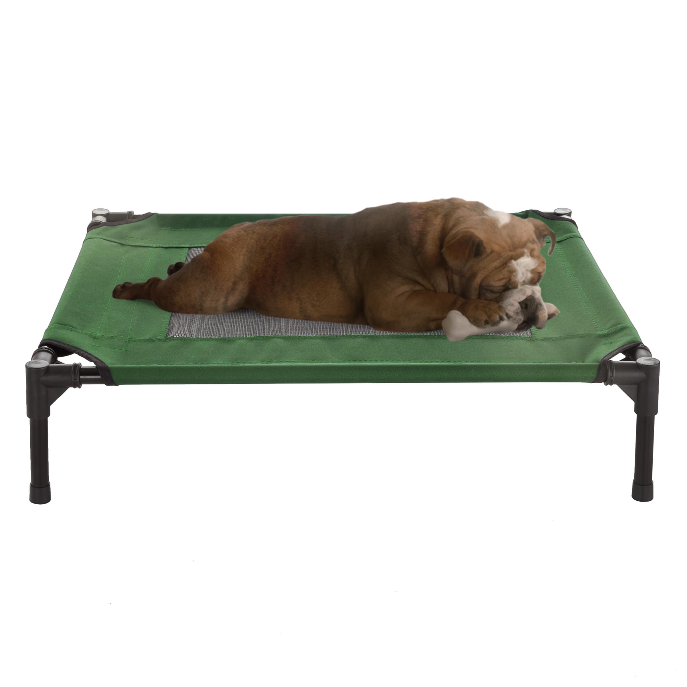 PetMaker - Elevated Dog Bed 30x24 Bed for Pets with Non-Slip Feet Indoor/Outdoor Dog Cot or Puppy Mattress for Pets up to 50lbs - Green
