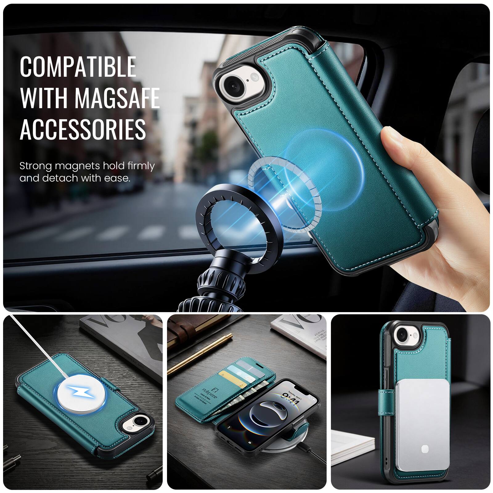 COMPATIBLE WITH MAGSAFE ACCESSORIES

Strong magnets hold firmly and detach with ease.
