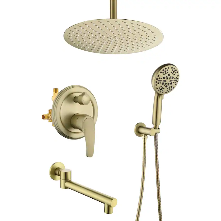 Modern Card Function Boyel Living 12 Inch Rain Shower System Brass SUS304 3 Function Valve 7 ...