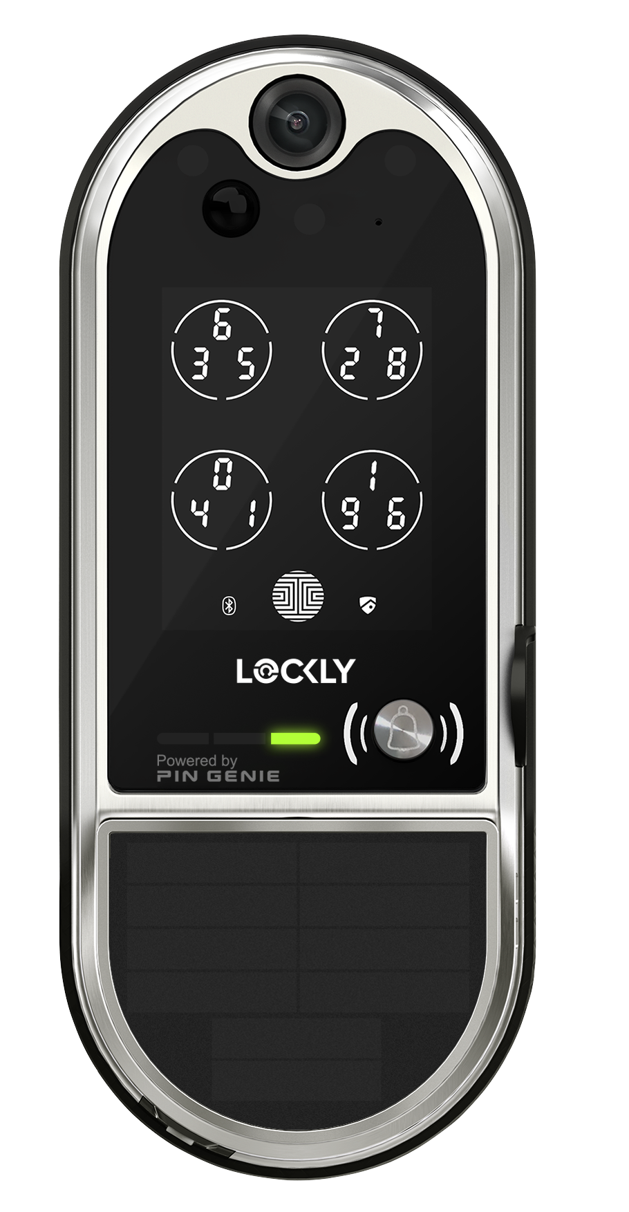 Lockly - Vision Elite Video Doorbell Smart Lock Deadbolt Edition - Satin Nickel - Front_Zoom
