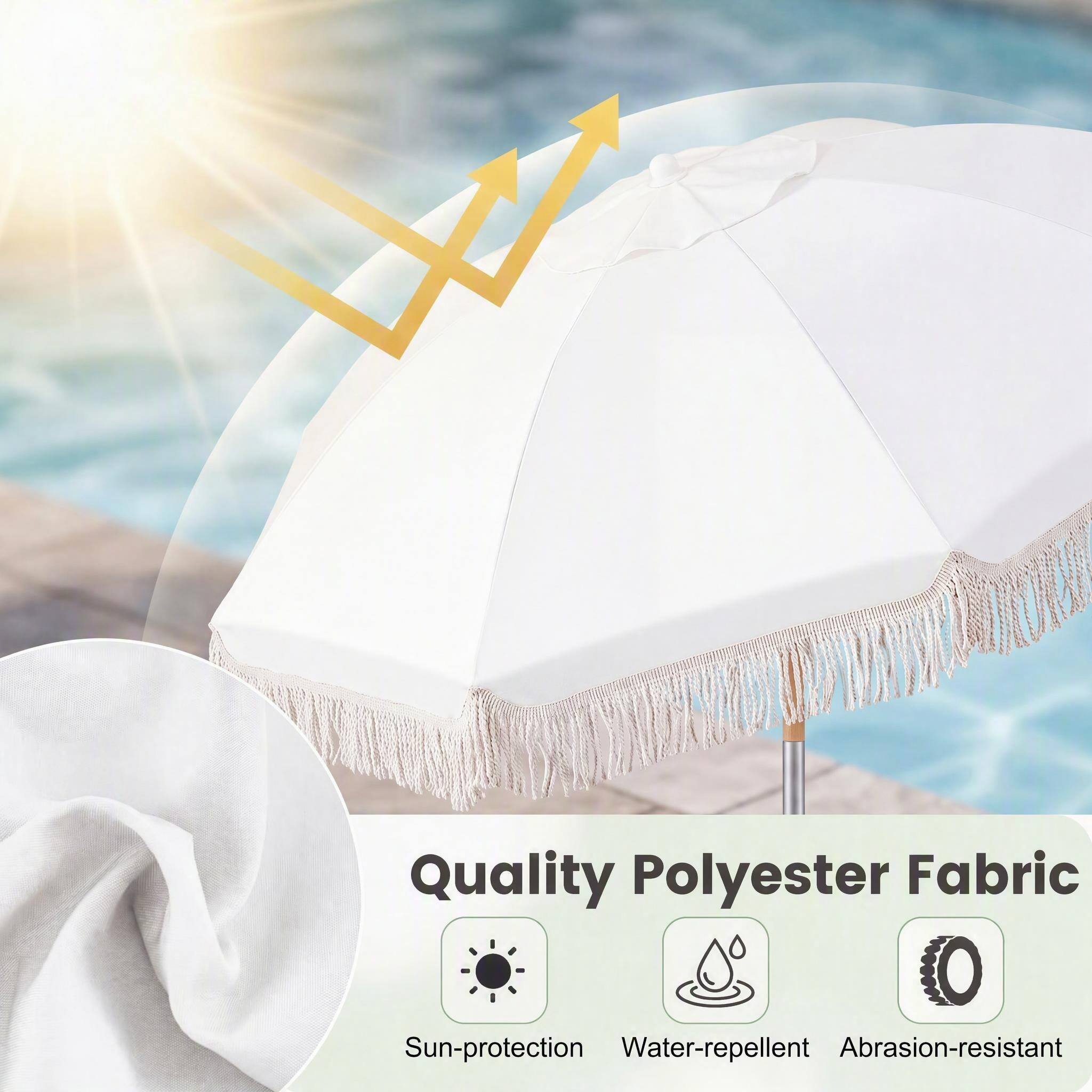Quality Polyester Fabric

- Sun-protection
- Water-repellent
- Abrasion-resistant