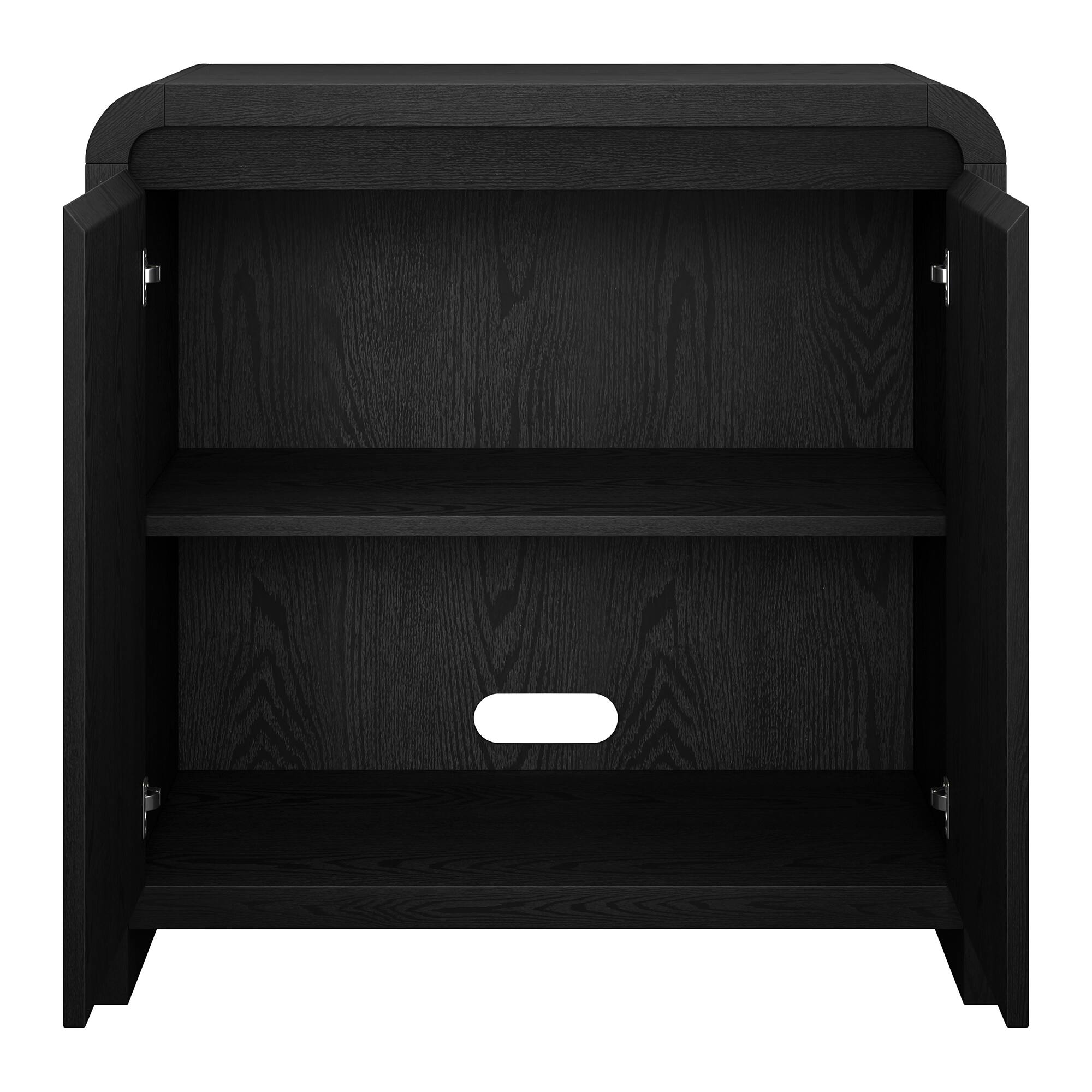 Alt View 1. Hudson&Canal - Caitlin 32" Wide Rectangular Accent Cabinet - Black.