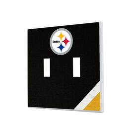 Keyscaper - Pittsburgh Steelers Diagonal Stripe Double Toggle Light Switch Plate - Multicolor