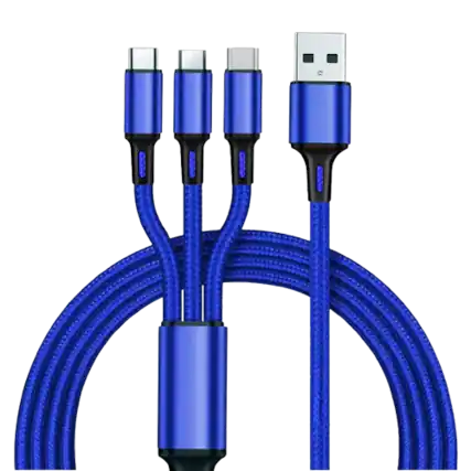 Front. Home Collection - 3 in 1 Fast USB Charging Cable Universal Multi Function Cell Phone Charger Cord.