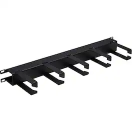 Eaton Tripp Lite Series Horizontal Cable Manager - Metal Rings, 1U - Horizontal Cable Manager - 1U Rack - Black