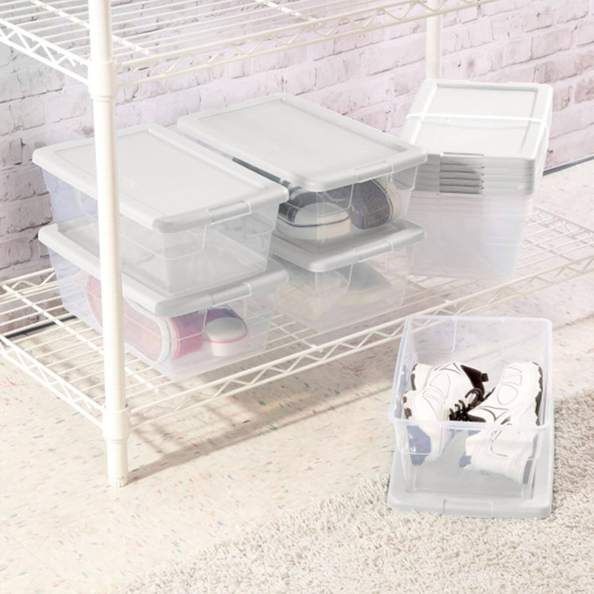Alt View 2. Sterilite - Sterilite 6 Qt Storage Box, Stackable Plastic Container, Home Organizer, 24 Pack - White.