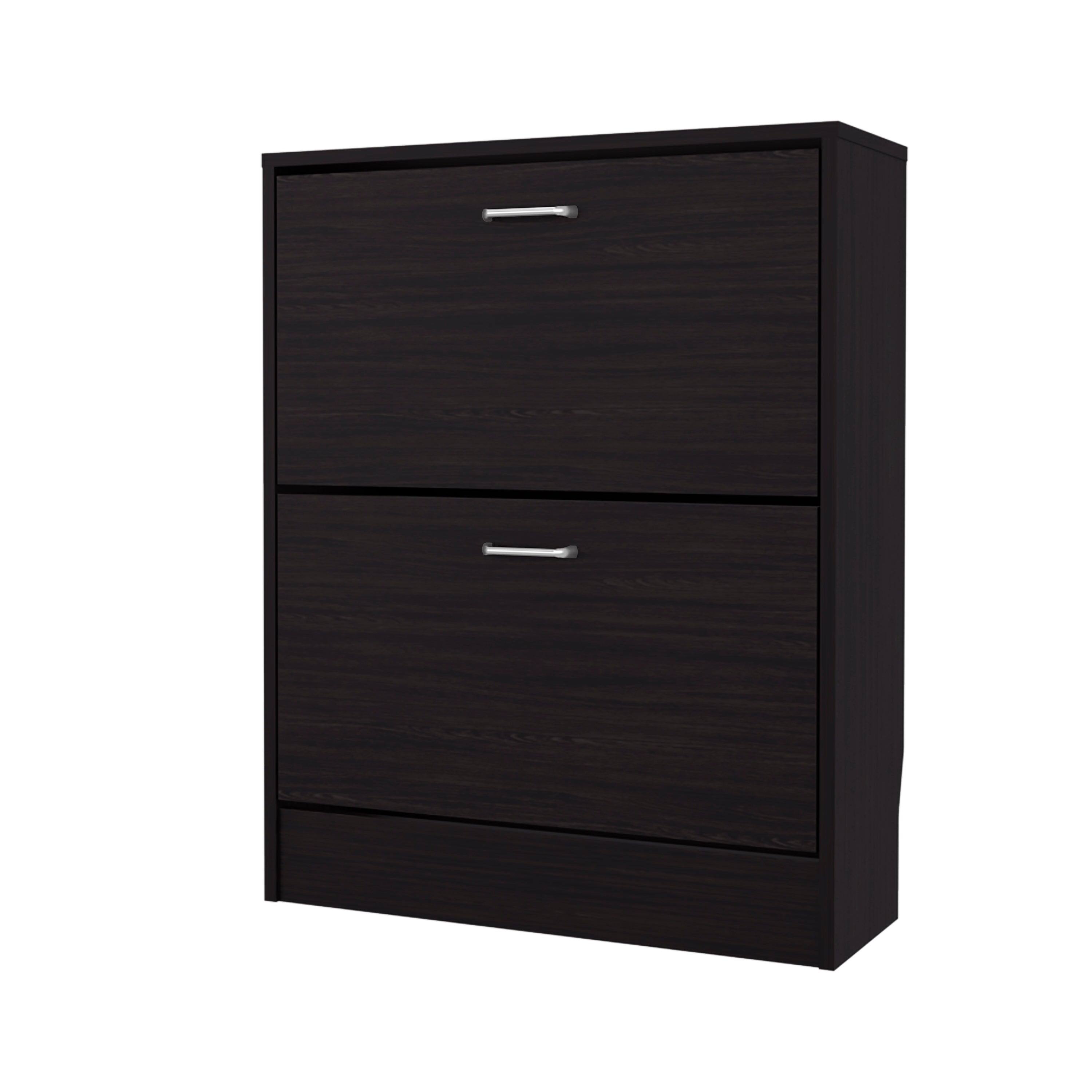 Angle. TinyHomie - Wenge Shoe Cabinet with 2 Tilt-Out Doors - Wenge.