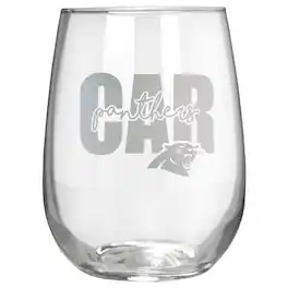 Great American Products - Carolina Panthers Etched 17oz. City Stemless Wine Glass - Multicolor