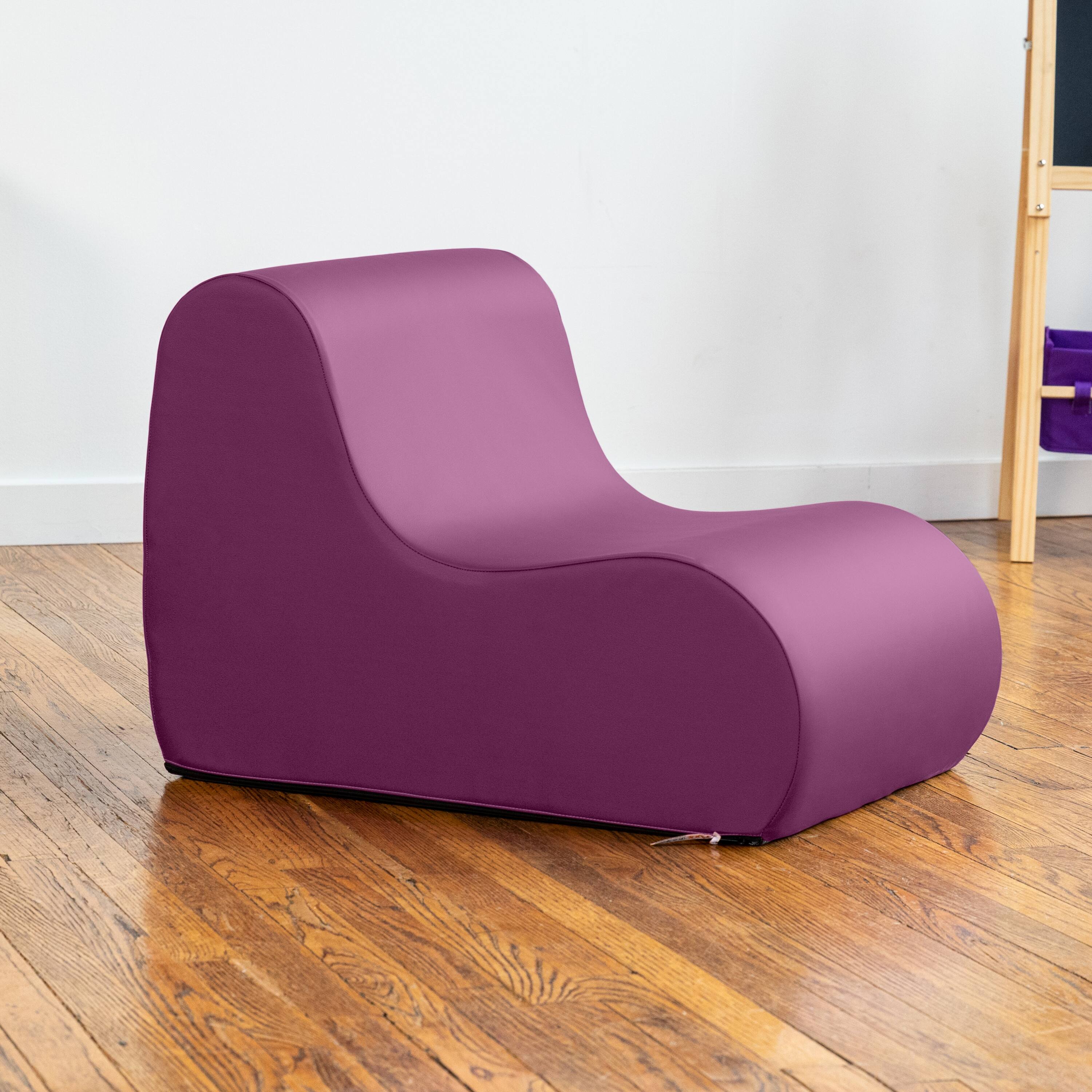 Alt View 1. Jaxx - Jaxx Midtown Small Classroom Soft Foam Chair - Premium Vinyl Cover, Purple - Purple.