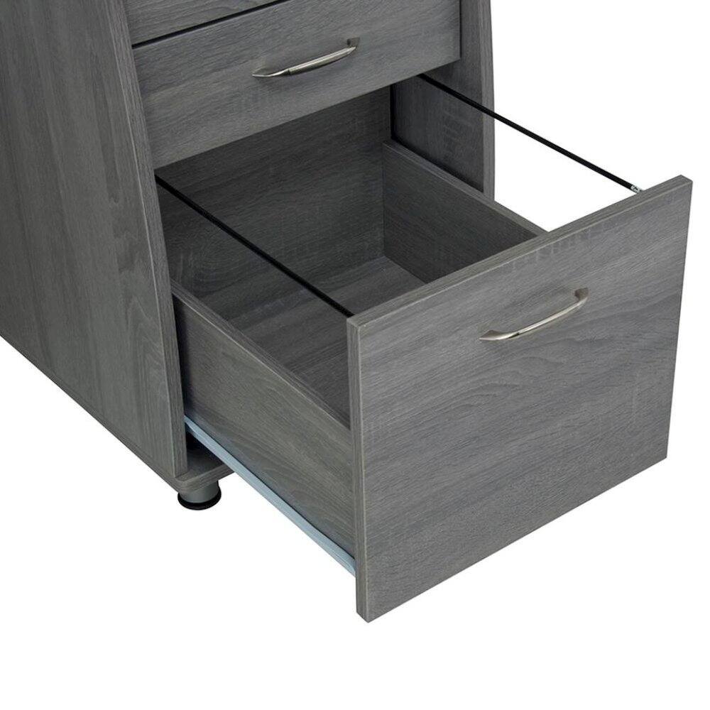 Alt View 6. FurniFact - Gray Home Office Desk with Storage 2 Drawers - Gray.