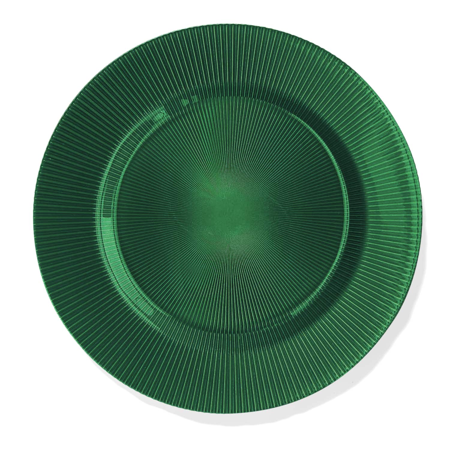American Atelier - Sunray Emerald Glass Charger Plate 14"D - Green