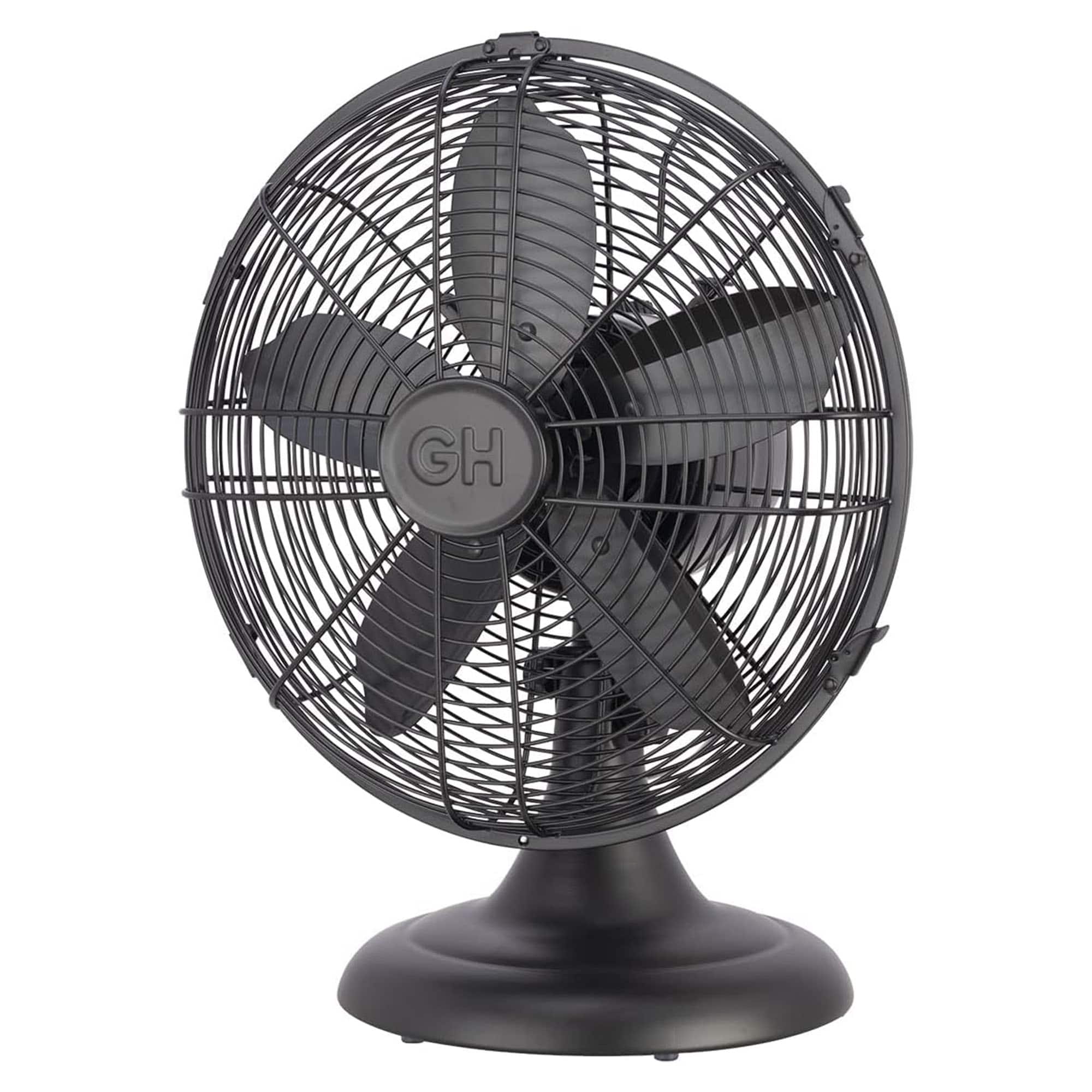 Good Housekeeping - All-Metal Oscillating Retro Desk Fan, 12 Inch - Breezewave