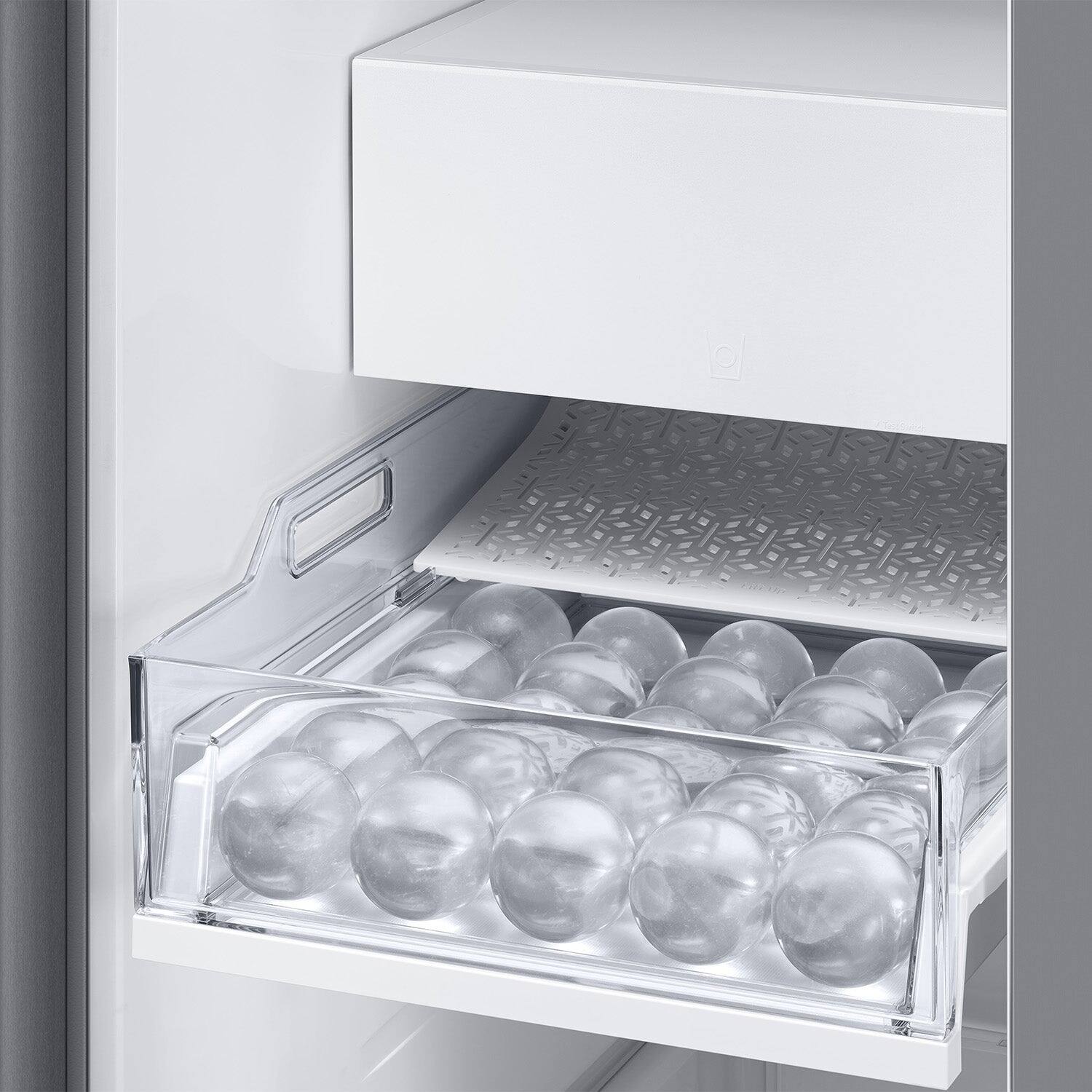 Alt View 19. Samsung - 36 in. Wide Bespoke AI 27 cu. ft. Side-by-Side Refrigerator with Sphere Ice and External Water & Ice Dispenser - Stainless Steel.