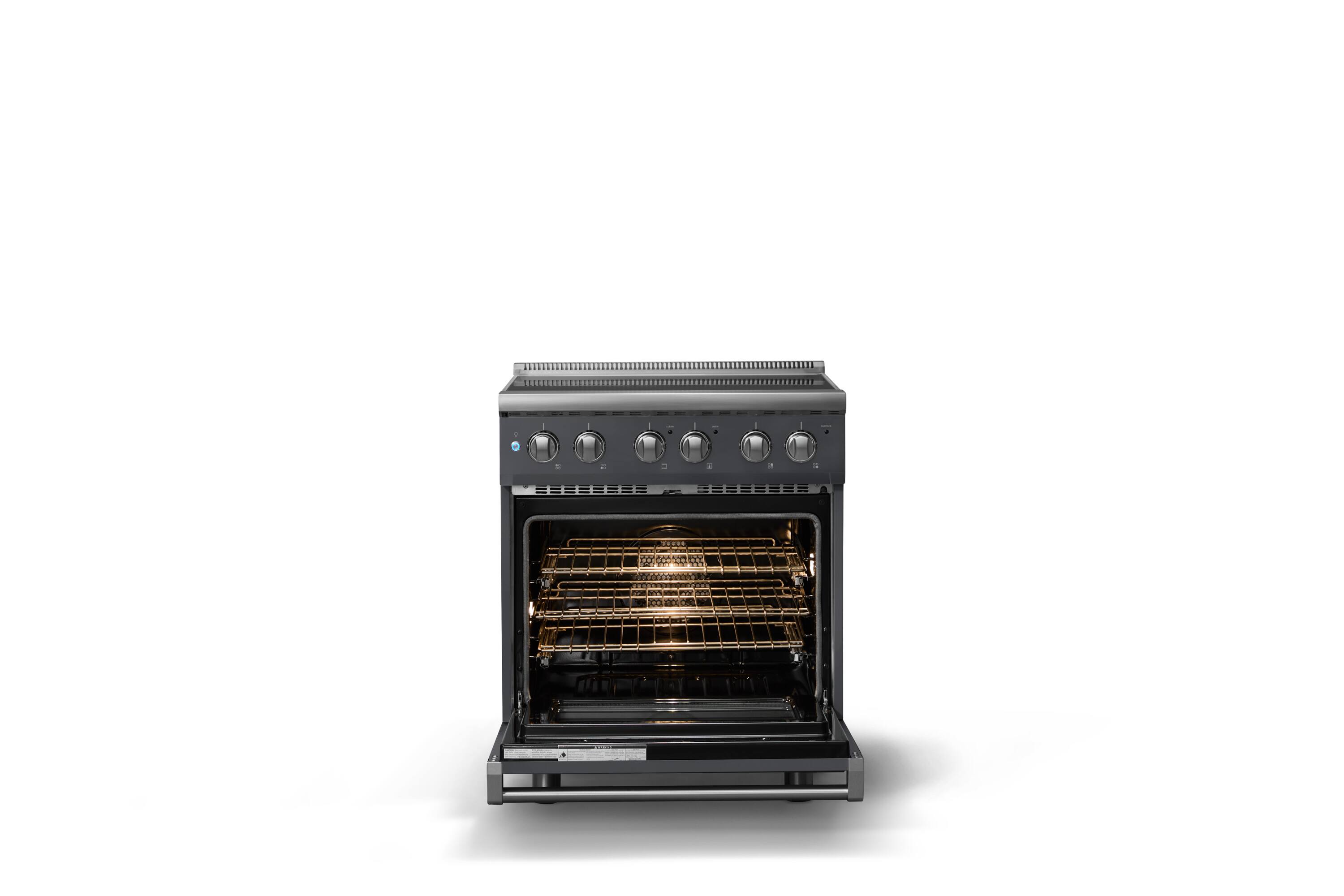 Alt View 3. Viking - 30 in. Wide 4 Elements Pro 5 Series 4.7 Cu. Ft. Freestanding Electric Convection Range - Cast Black - Cast Black.