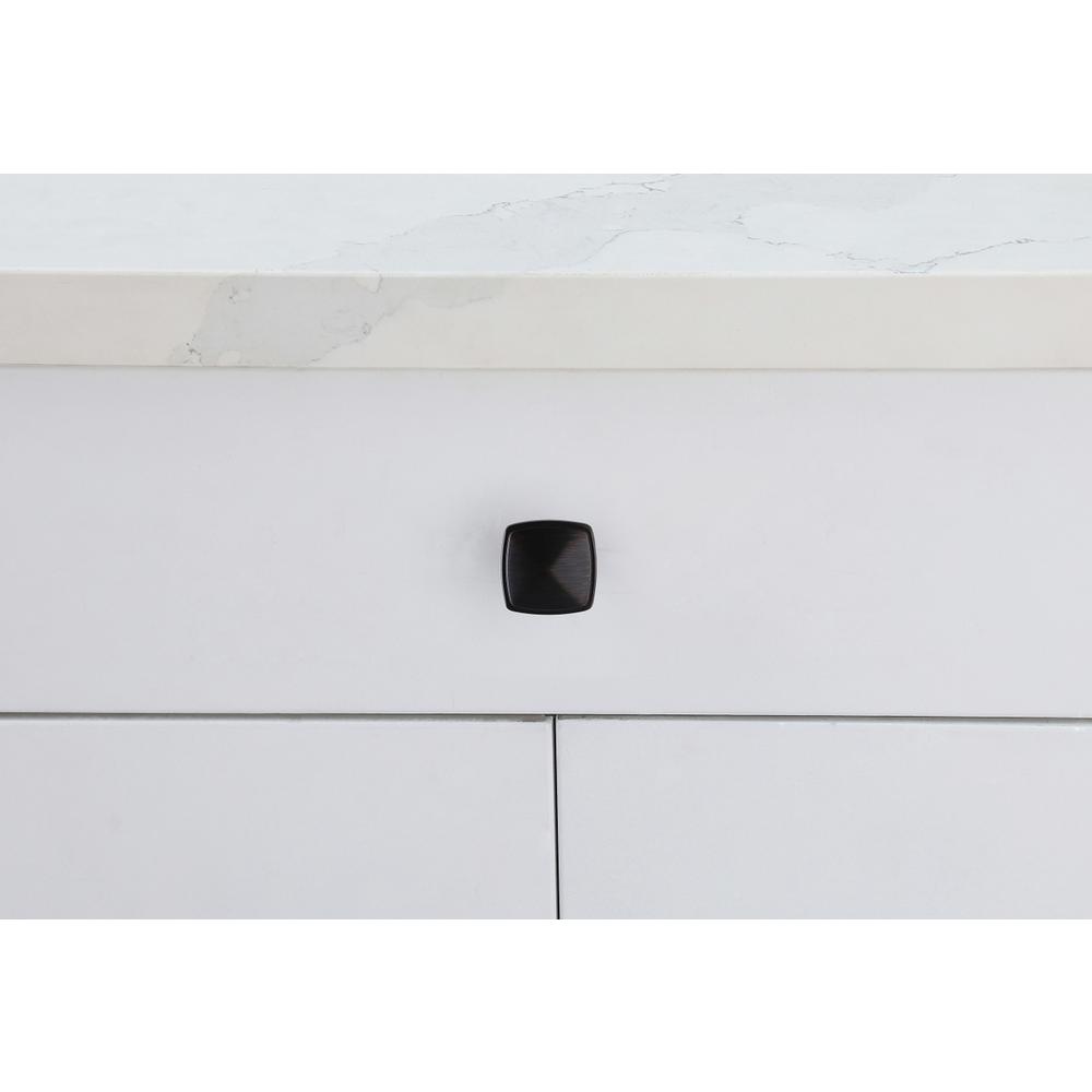 Front. Elegant Decor - Marcel 1.2" Matte Black Square Knob Multipack (Set of 10) - Matte Black.