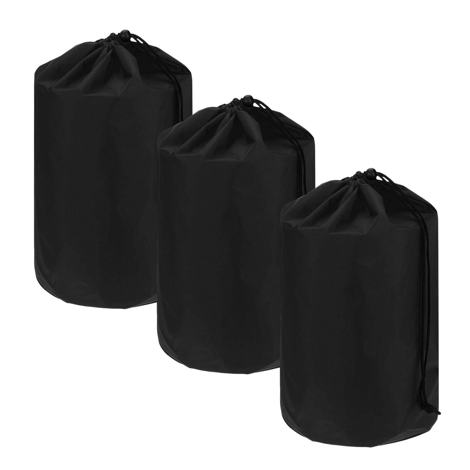 Front. Unique Bargains - Drawstring Bag with Toggle & Cinch - Portable Outdoor Ditty Storage Sack, 12x24in for Backpacking Camping - Black.