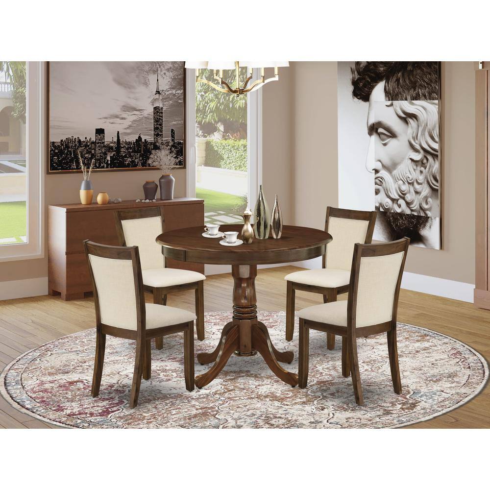 Alt View 3. East West Furniture - 5 Pc Dining Set Includes a Round Wooden Table and 4 Parson Chairs - Grey.