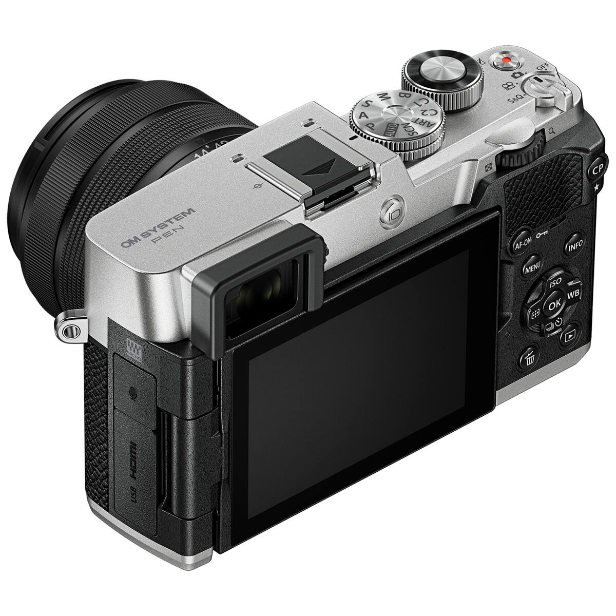14' OM SYSTEM PEN

M S C1 A C2 P AUTO SCN ART

DI OFF . 98 S&Q a & CP on AF-ON INFO MENU ISO WB ESS OK CO D

IWCH USB